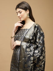 Woven Chanderi Unstitched Suit Piece With Dupatta