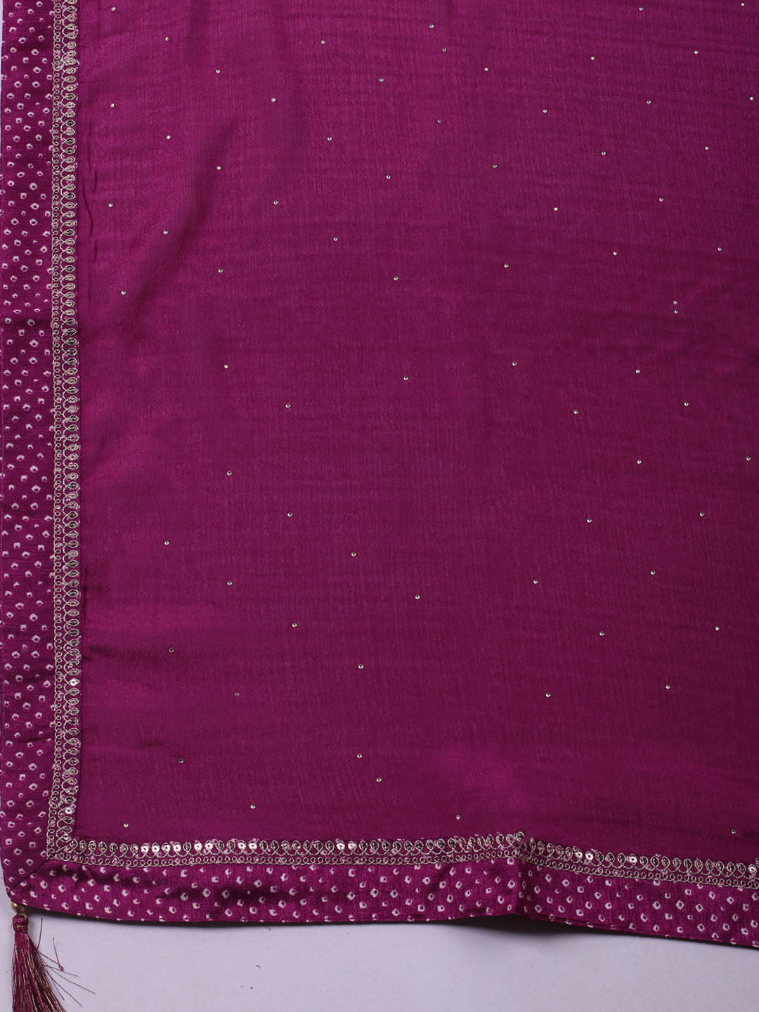 Embroidered Art Silk Unstitched Suit With Dupatta