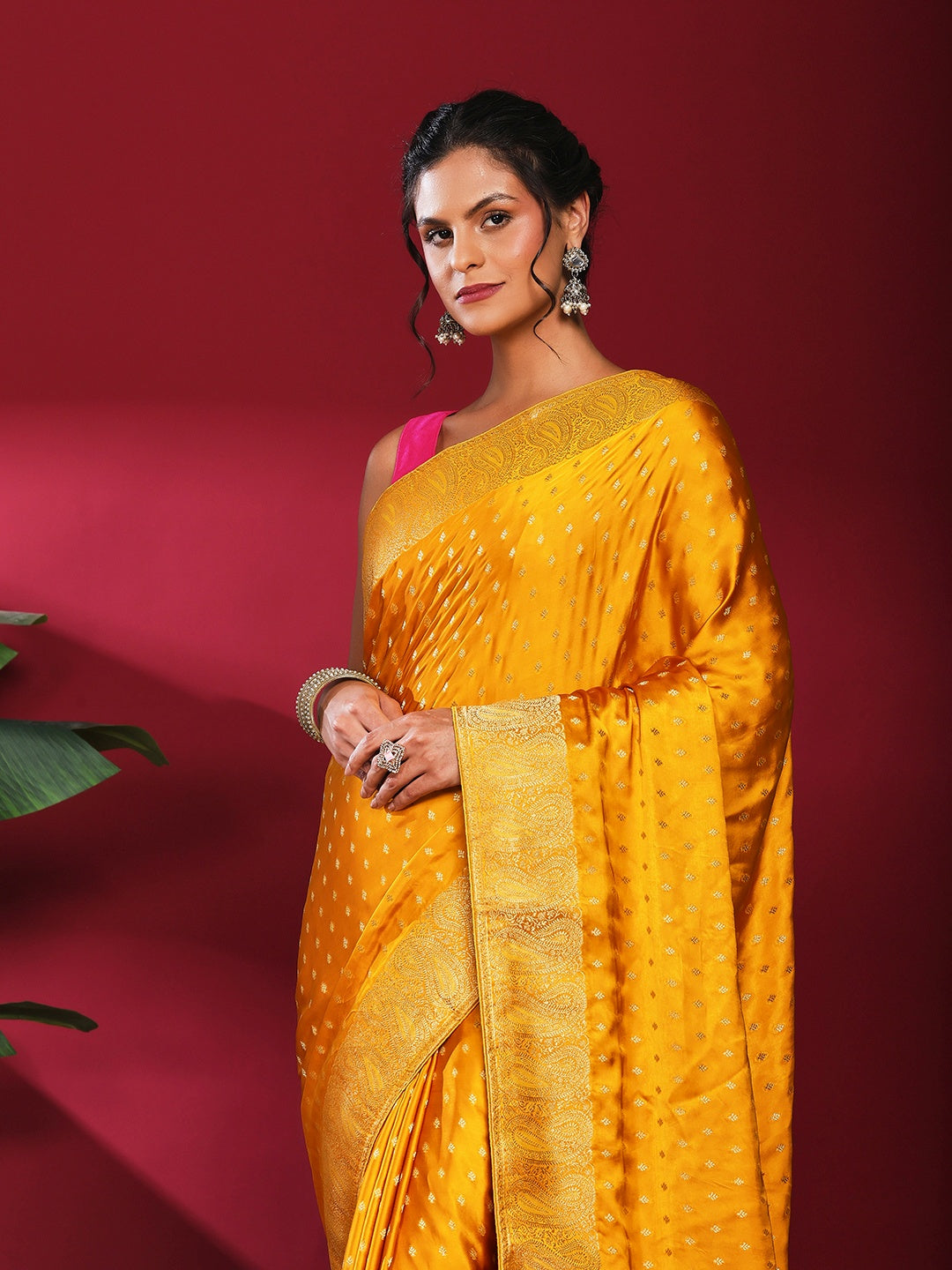 Woven Design Satin Saree