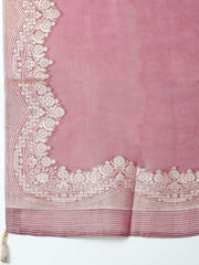 Woven Design Organza Unstitched Suit With Dupatta