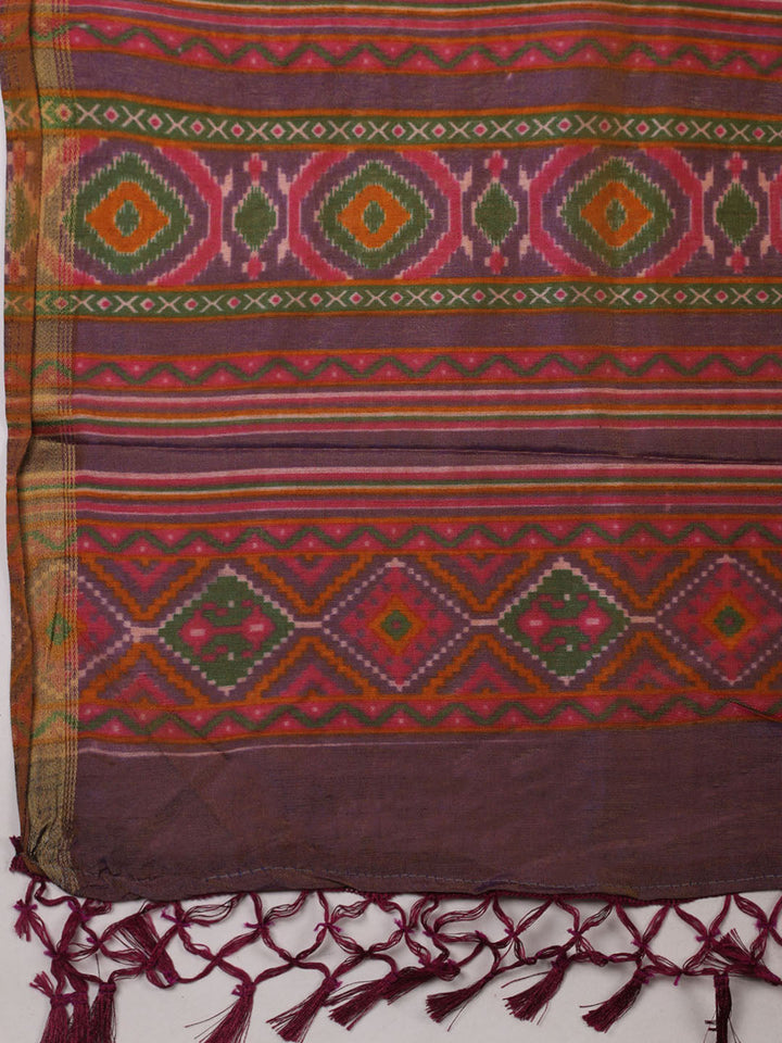 Woven Design Art Silk Unstitched Suit With Pant Dupatta