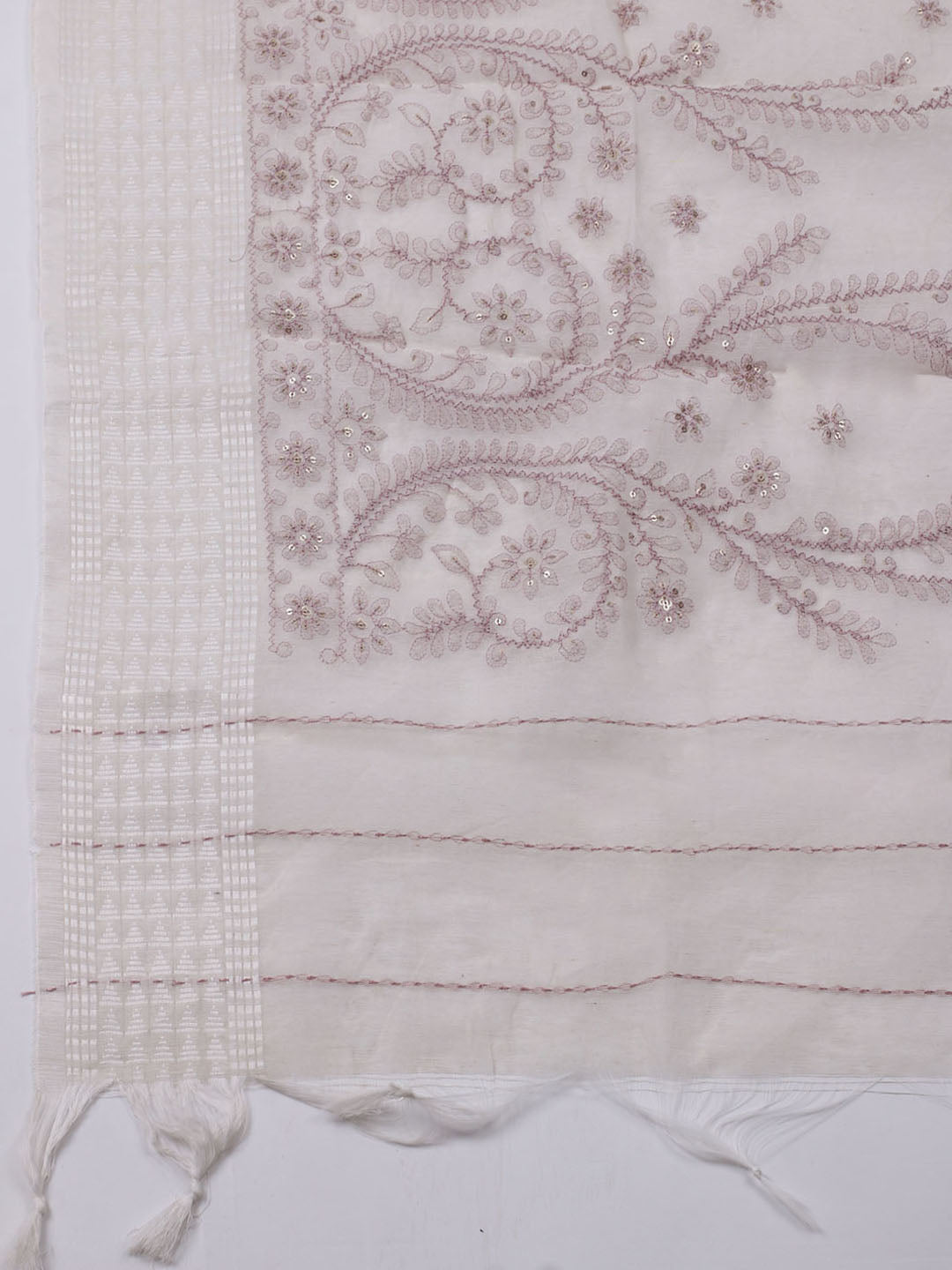 Neck Embroidered Cotton Blend Unstitched Suit With Dupatta