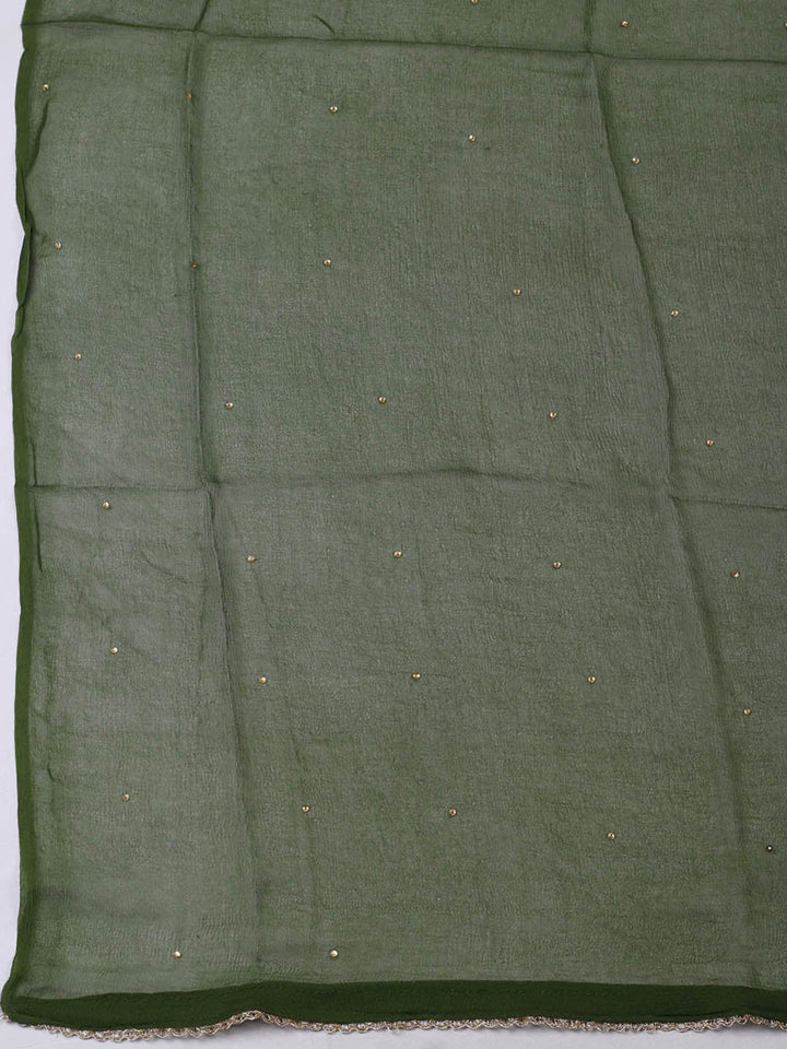 Woven Design Chanderi Unstitched Suit With Pant &amp; Dupatta