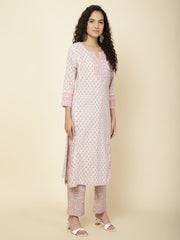 Tropical Printed Cotton Kurta With Pants