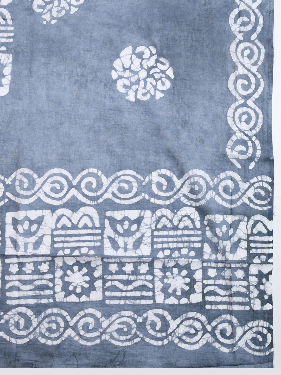 Printed Cotton Blend Unstitched Suit With Pant &amp; Dupatta