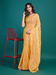 Sequence Embroidery Georgette Saree