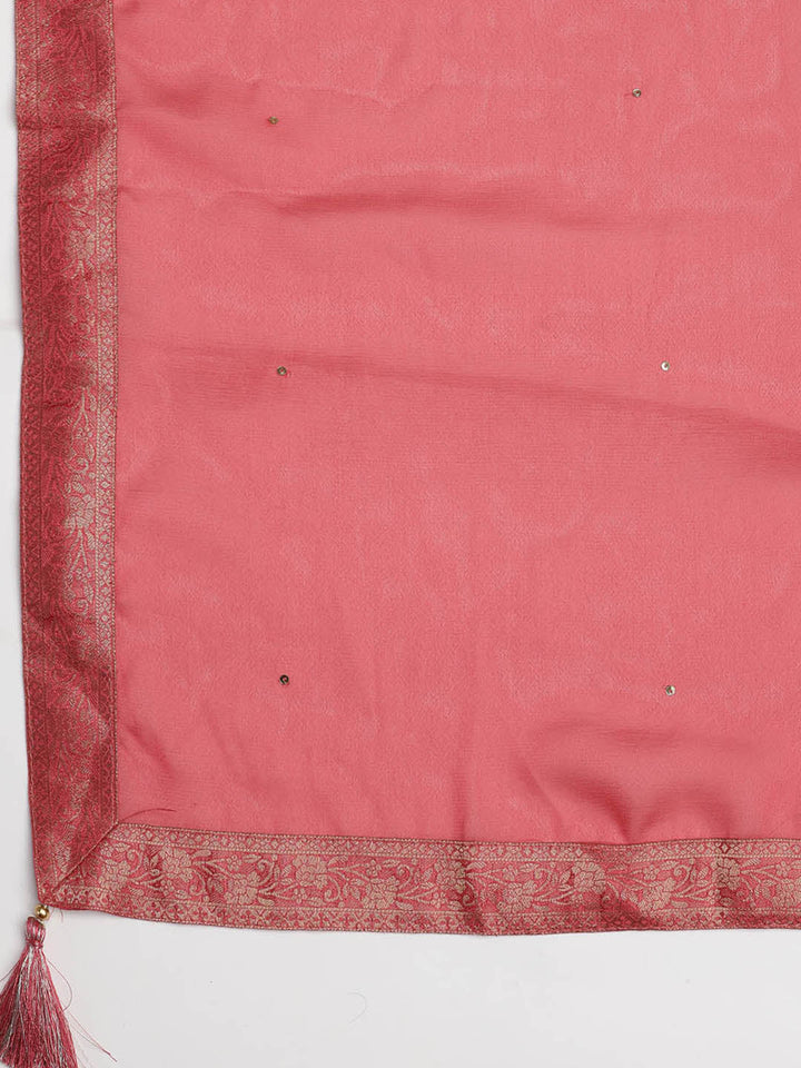 Zari Jaal Art Silk Unstitched Suit With Dupatta