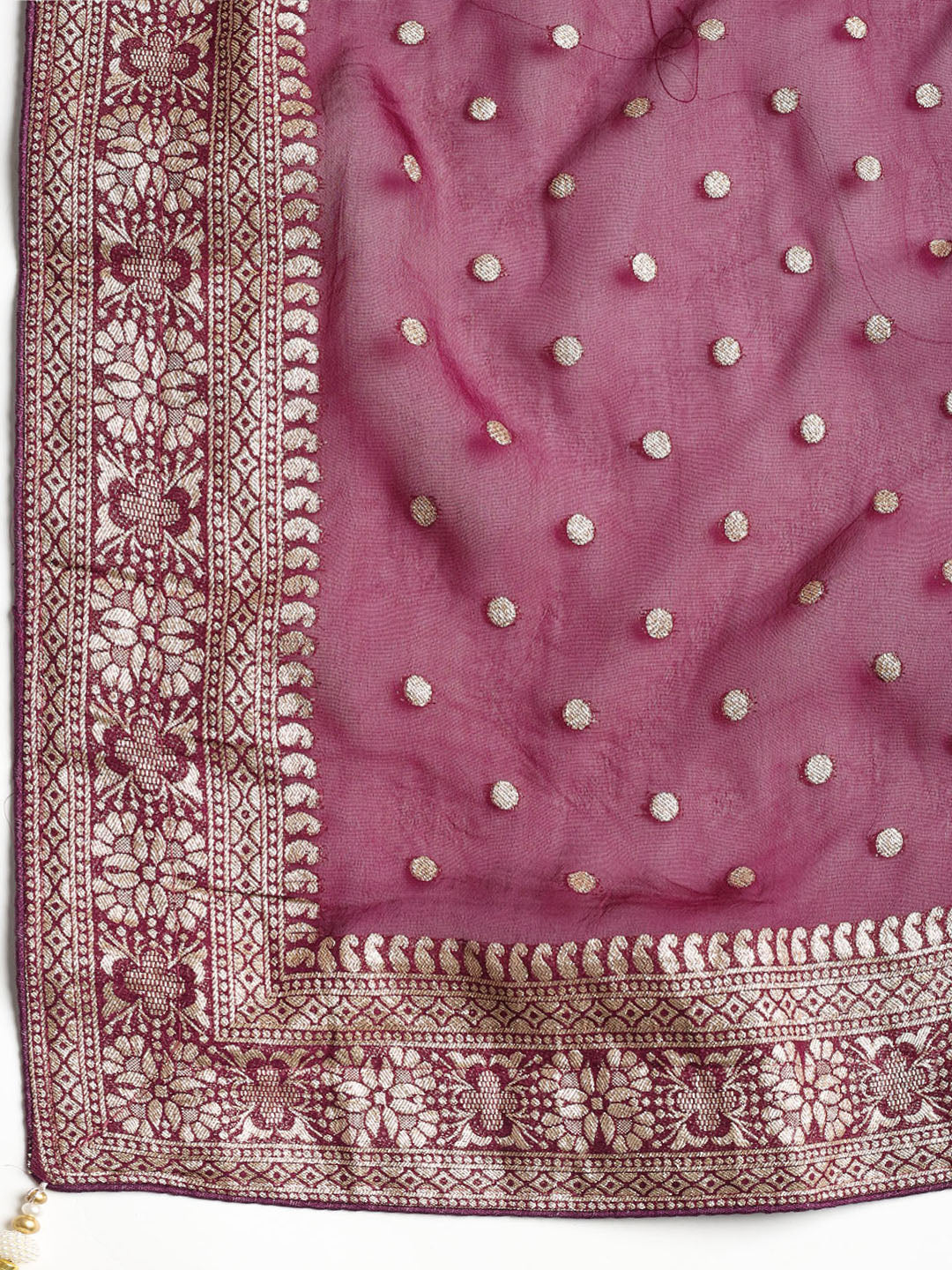 Neck Embroidered Chanderi Unstitched Suit With Dupatta