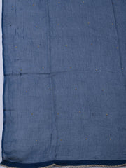 Woven Design Chanderi Teal Blue Unstitched Suit With Pant & Dupatta