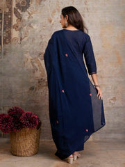 Printed Cotton Kurta With Pant & Dupatta