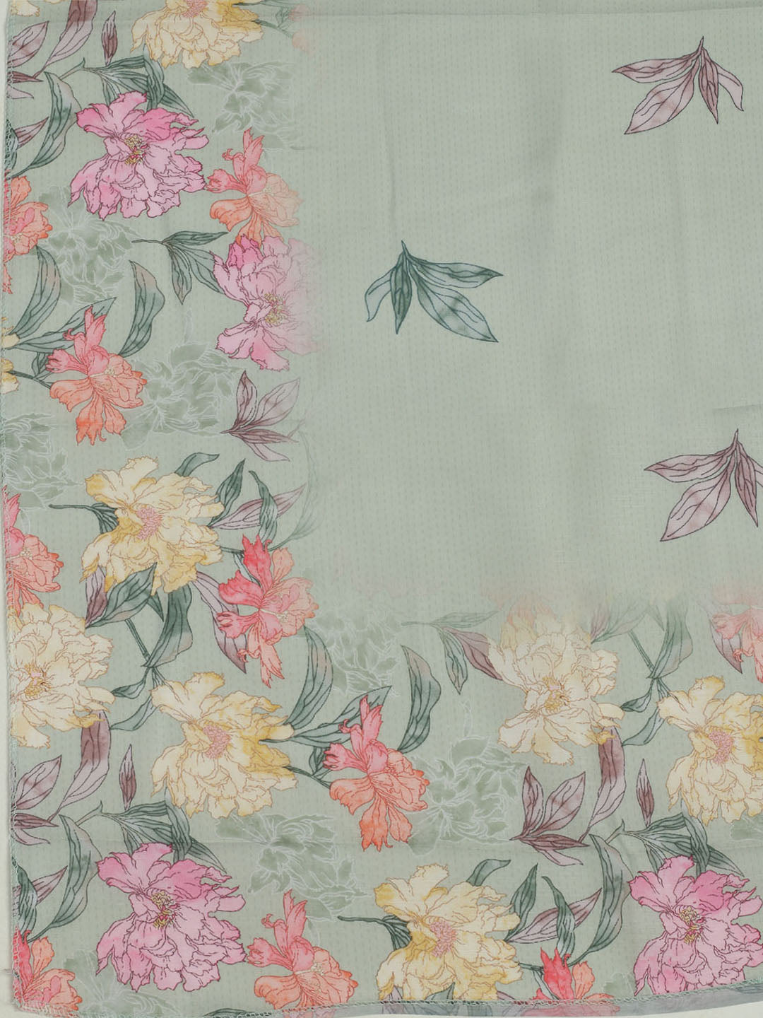 Printed Cotton Unstitched Suits Printed Suit With Pant &amp; Dupatta