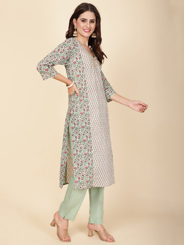 Printed Cotton Kurta Set