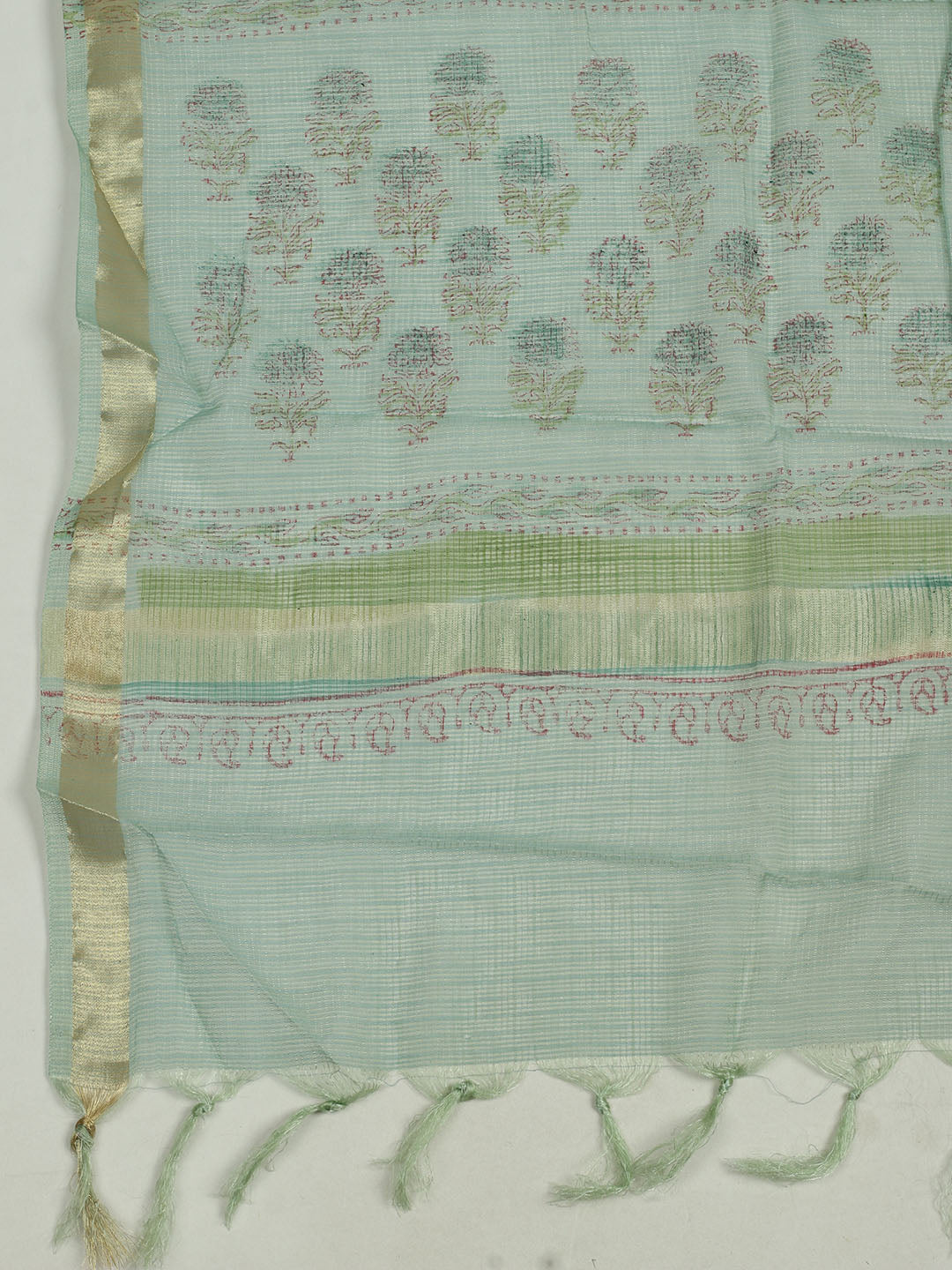 Printed Cotton Unstitched Suits Printed Suit With Pant &amp; Dupatta