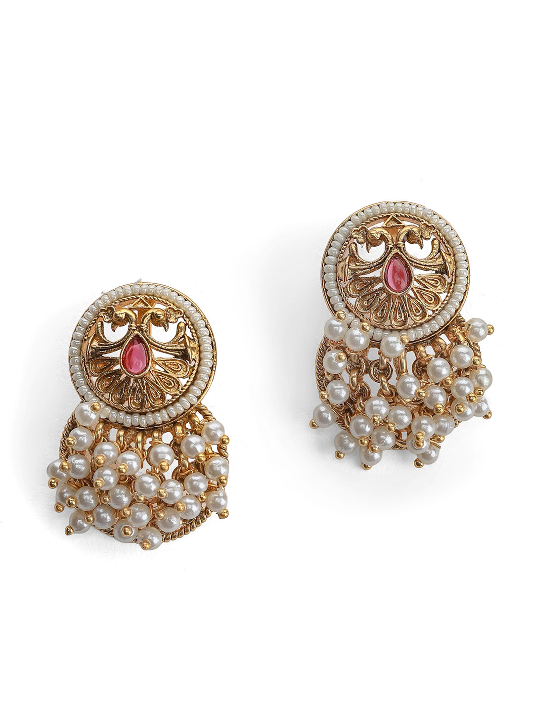 Gold Pink Jewellery Set