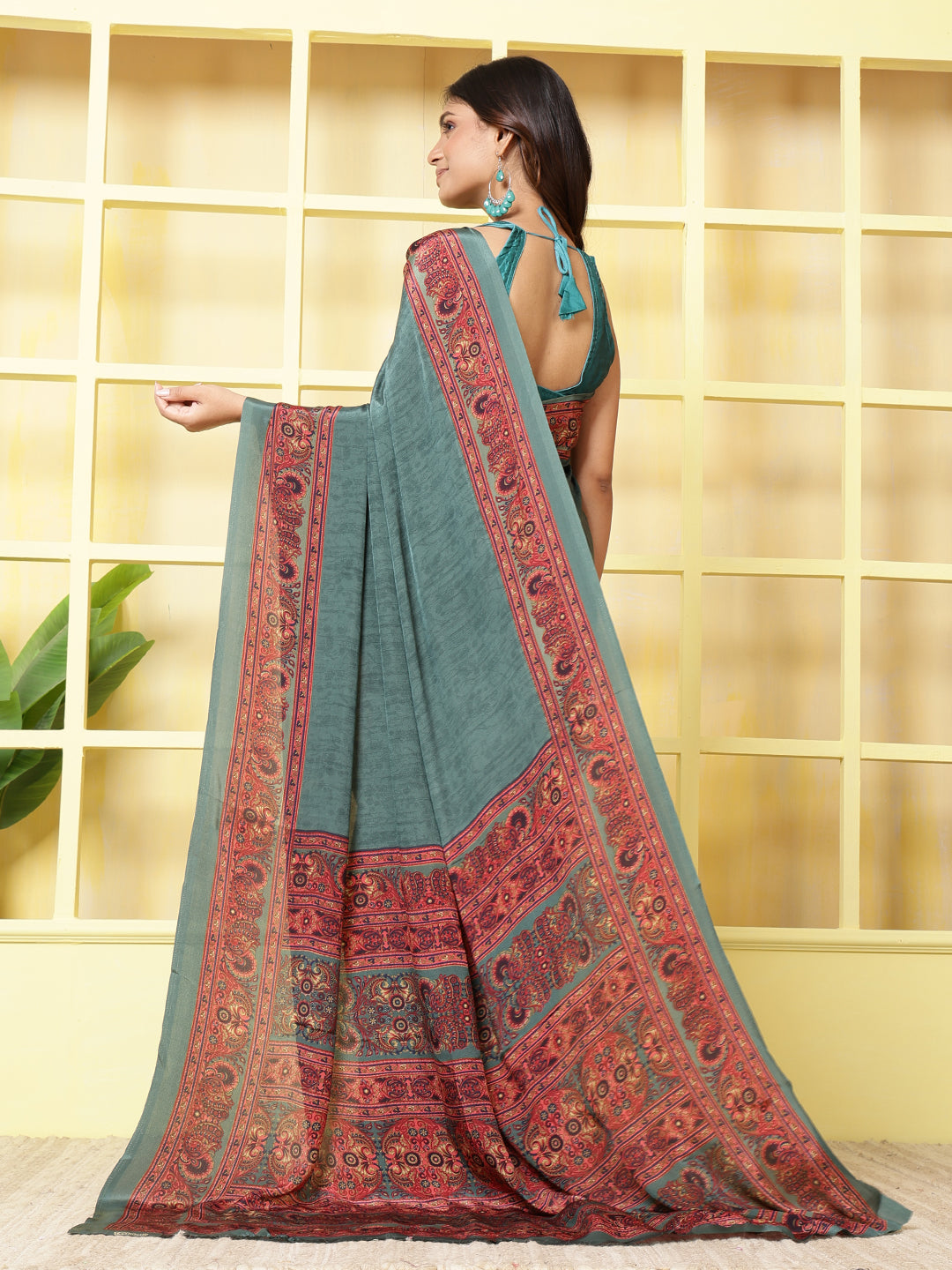 Digital Printed Crepe Saree