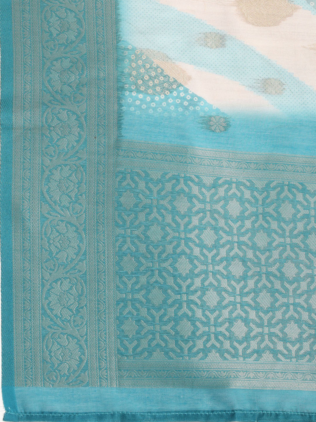 Neck Embroidered Chanderi Unstitched Suit With Dupatta
