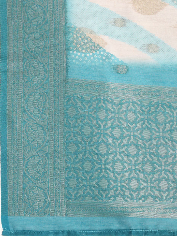 Neck Embroidered Chanderi Unstitched Suit With Dupatta