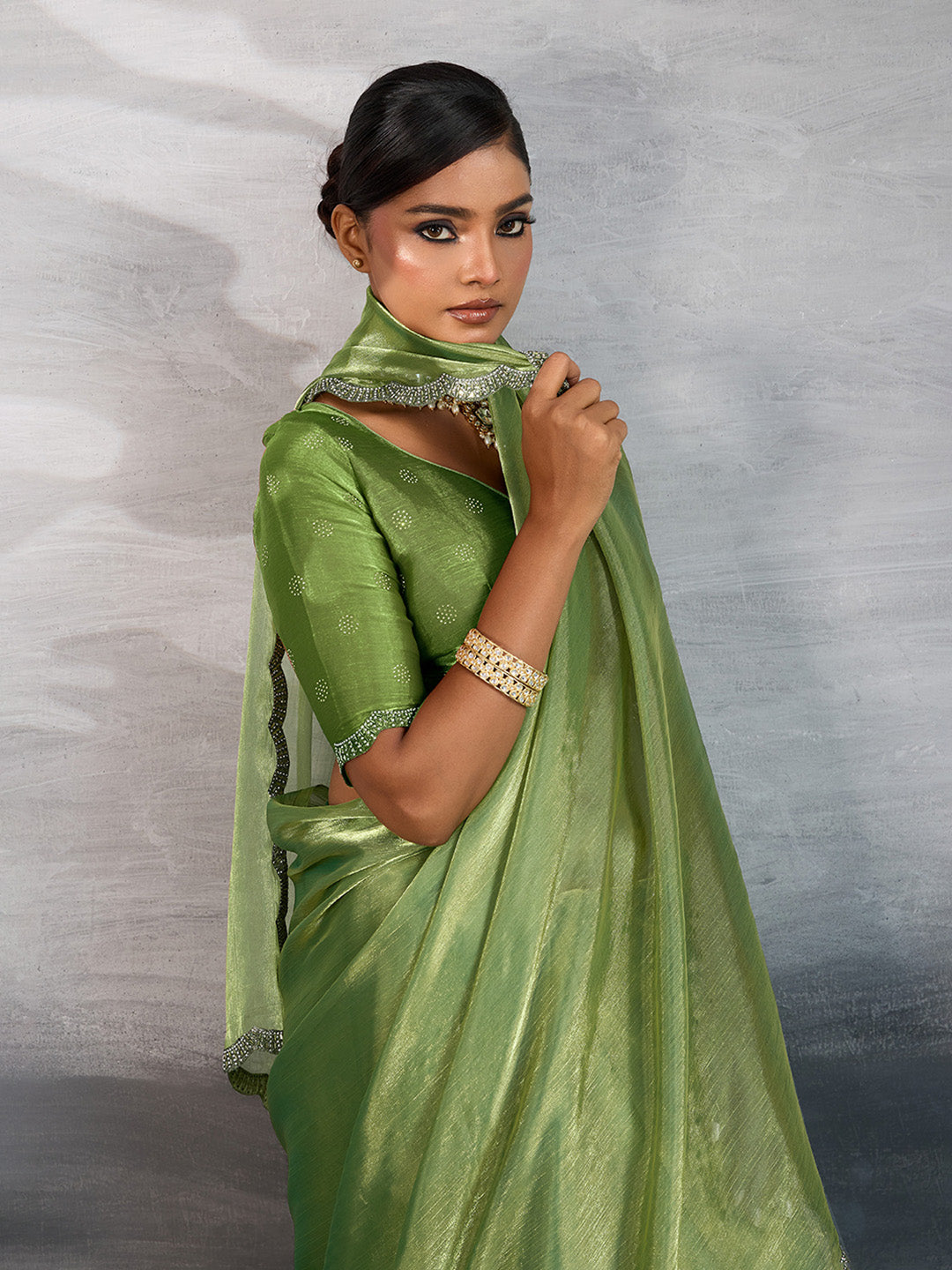 Woven Border Tissue Saree