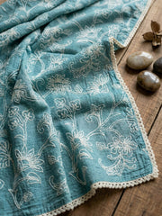 Printed Cotton Blend Unstitched Suit With Pant & Dupatta