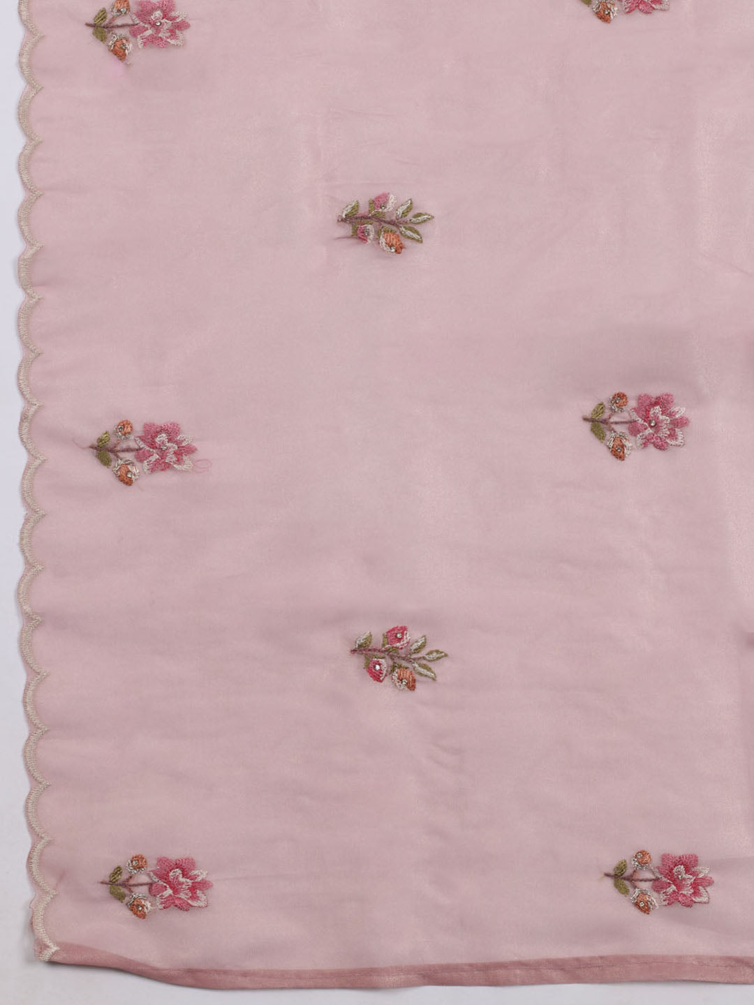 Embroidered Organza Unstitched Suit With Dupatta