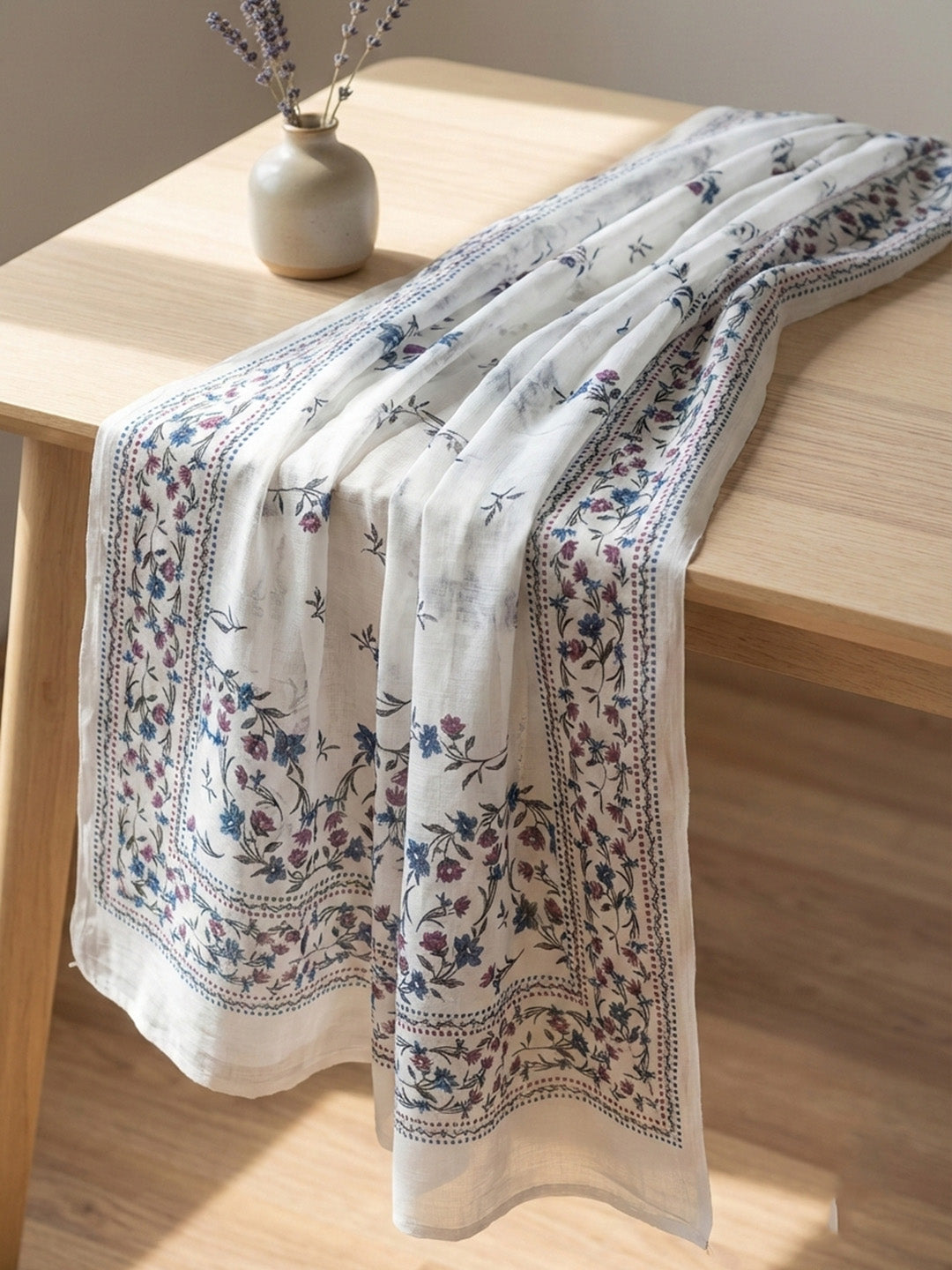 Embroidered Cotton Blend Unstitched Suit With Pant &amp; Dupatta