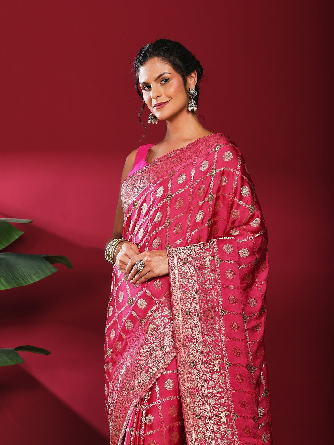 Woven Design Satin Saree