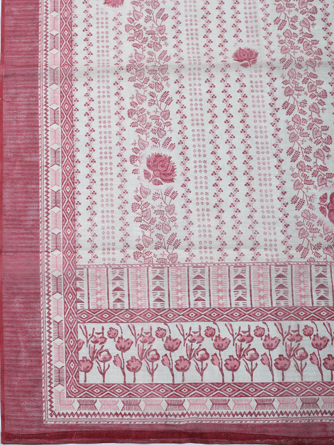 Embroidered Cotton Blend Unstitched Suit With Pant &amp; Dupatta