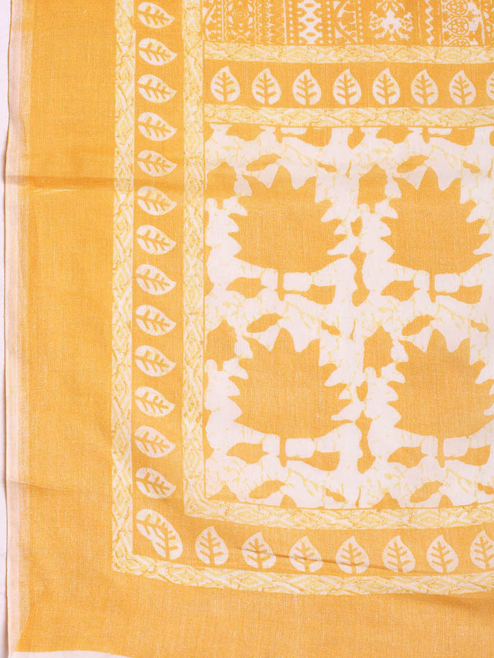 Printed Cotton Blend Unstitched Suit With Dupatta