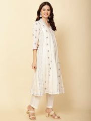 Woven Cotton Kurta With Pants