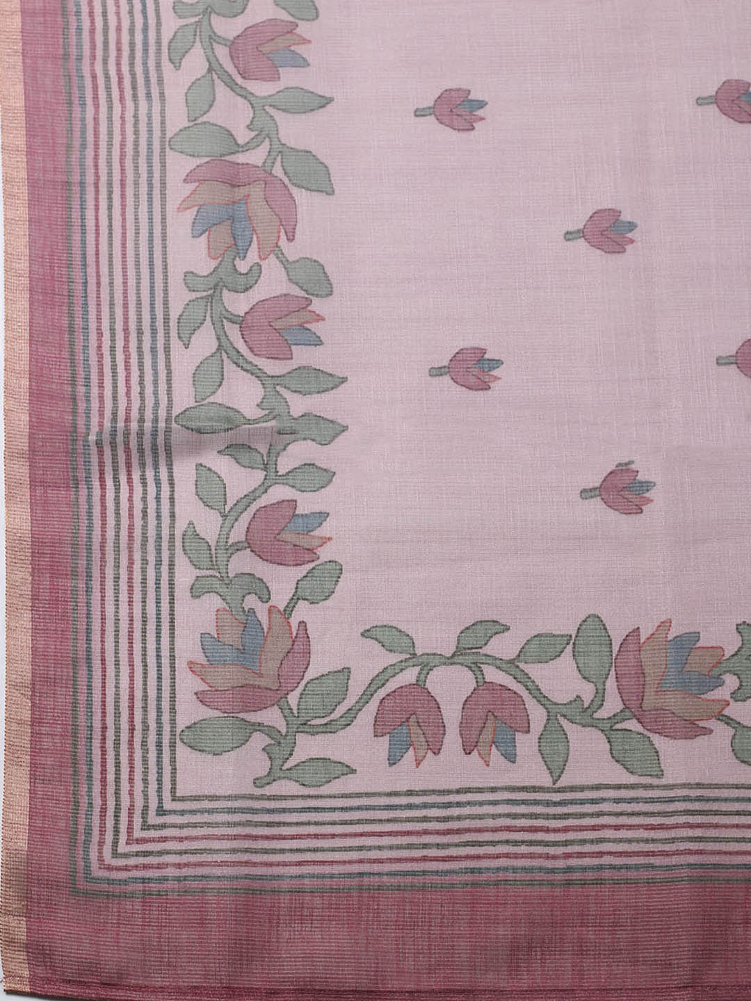 Embroidered Tissue Unstitched Suit With Pant &amp; Dupatta