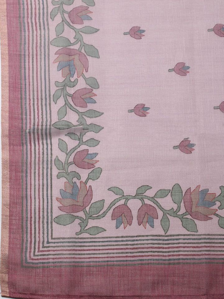 Embroidered Tissue Unstitched Suit With Pant &amp; Dupatta