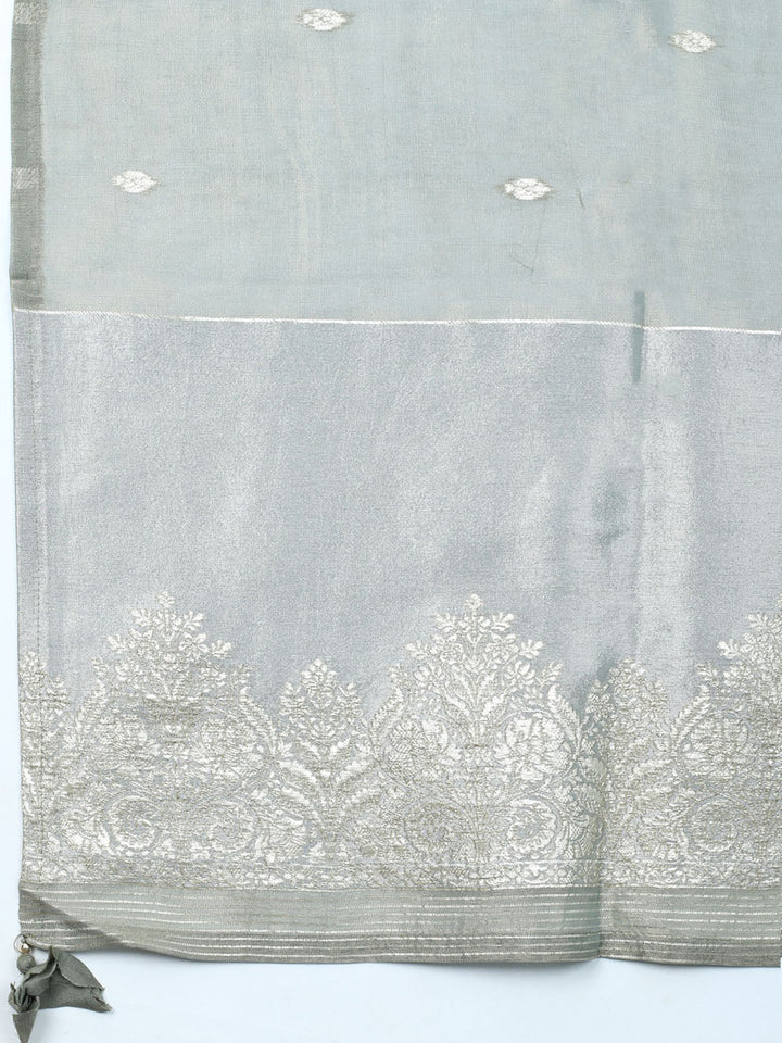 Embroidered Tissue Unstitched Suit With Dupatta