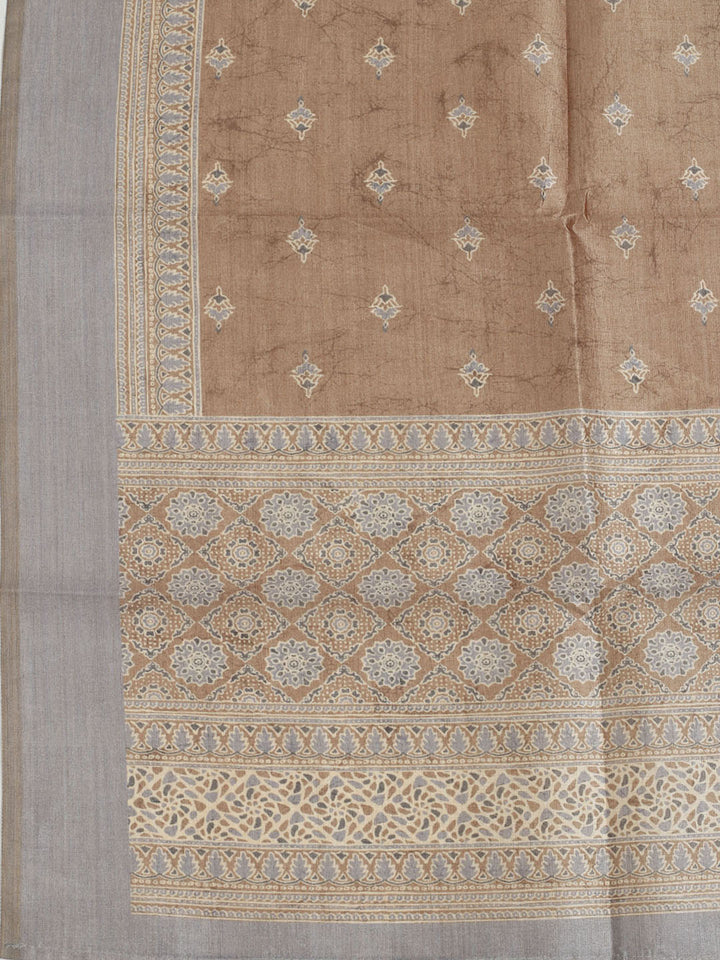 Printed Cotton Unstitched Suit With Pant &amp; Dupatta