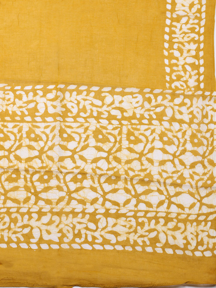 Printed Cotton Blend Unstitched Suit With Pant &amp; Dupatta