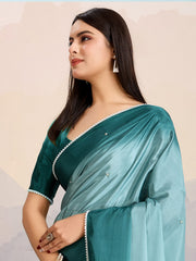Embroidered Crepe Saree