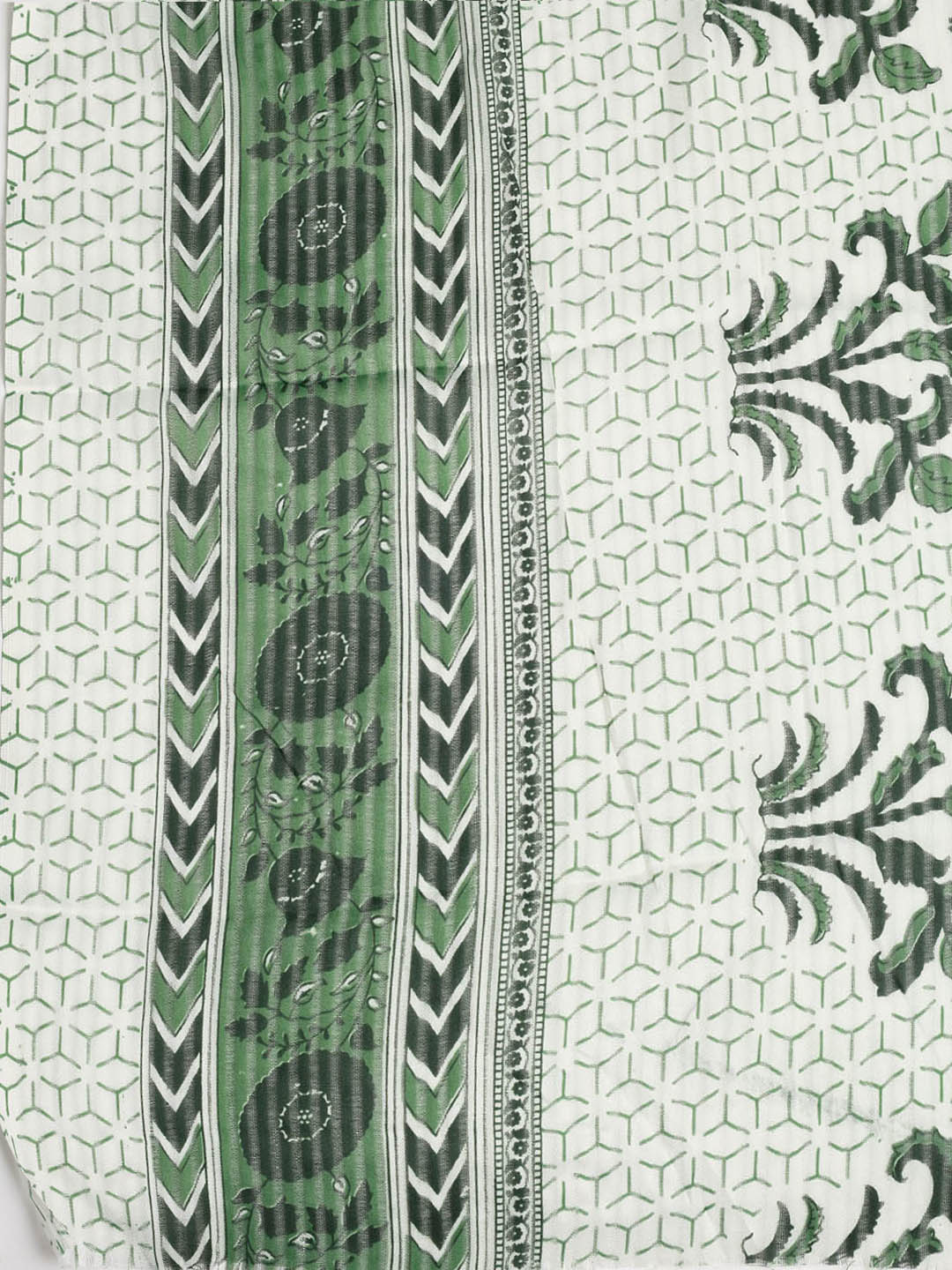 Patch Neck Cotton Blend Unstitched Suit With Dupatta