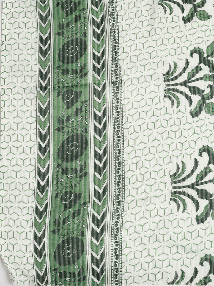 Patch Neck Cotton Blend Unstitched Suit With Dupatta