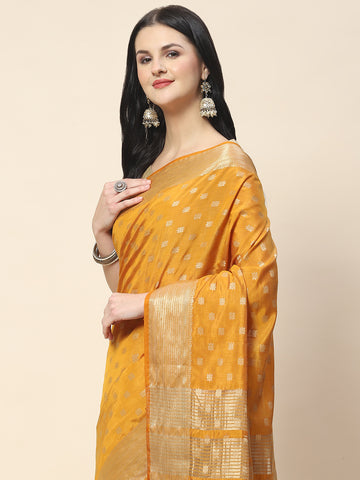 Zari Border Booti Woven Handloom Saree