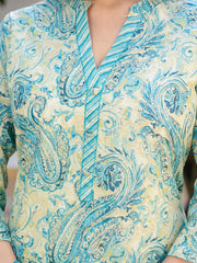 Printed Cotton Blend Kurta With Pants & Dupatta