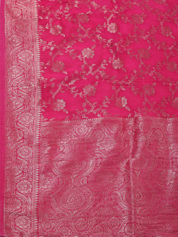 Woven Design Chanderi Unstitched Suit With Pant &amp; Dupatta