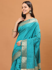 Zari Border Booti Woven Handloom Saree