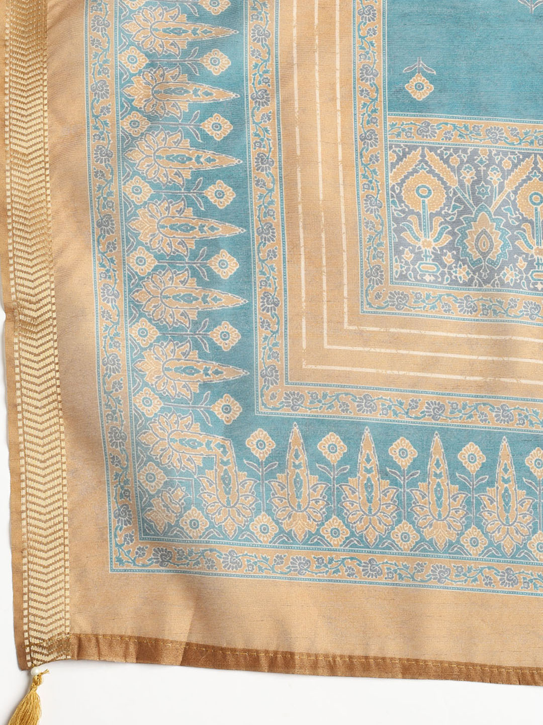 Neck Embroidered Chanderi Unstitched Suit With Dupatta