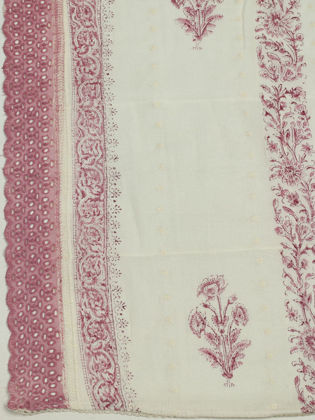 Printed Cotton Unstitched Suits Printed Suit With Pant &amp; Dupatta