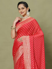 Zari Jaal Woven Crepe Saree