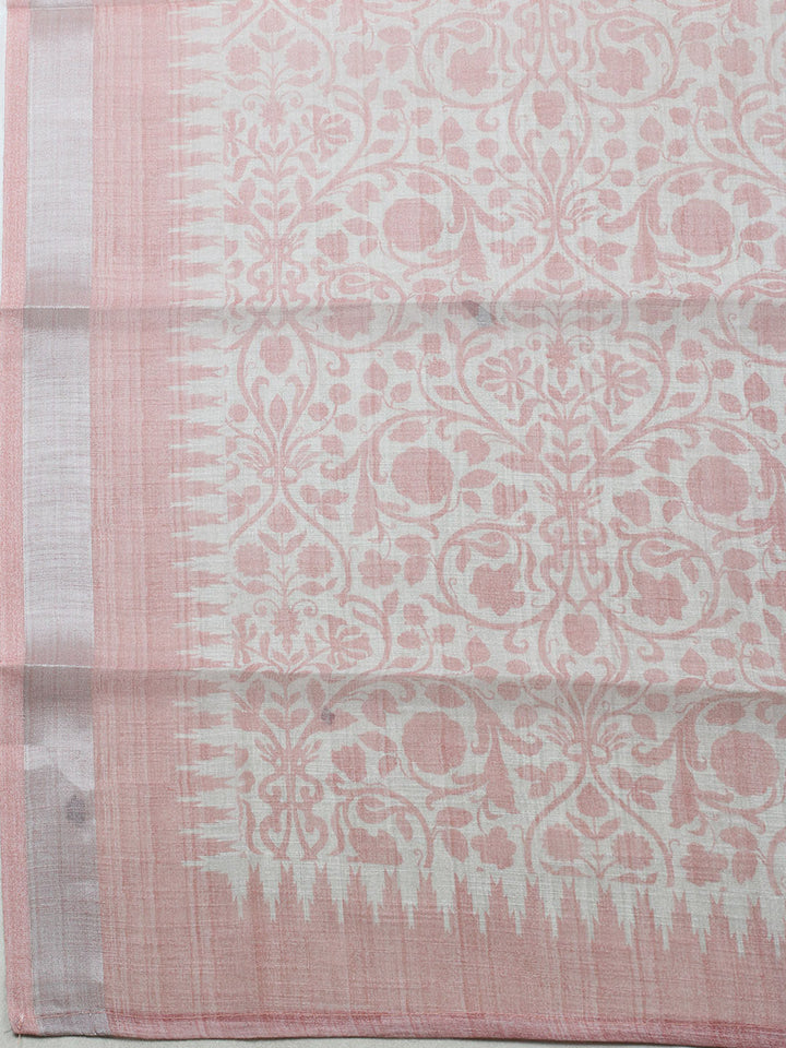 Embroidered Linen Blend Unstitched Suit With Pant &amp; Dupatta