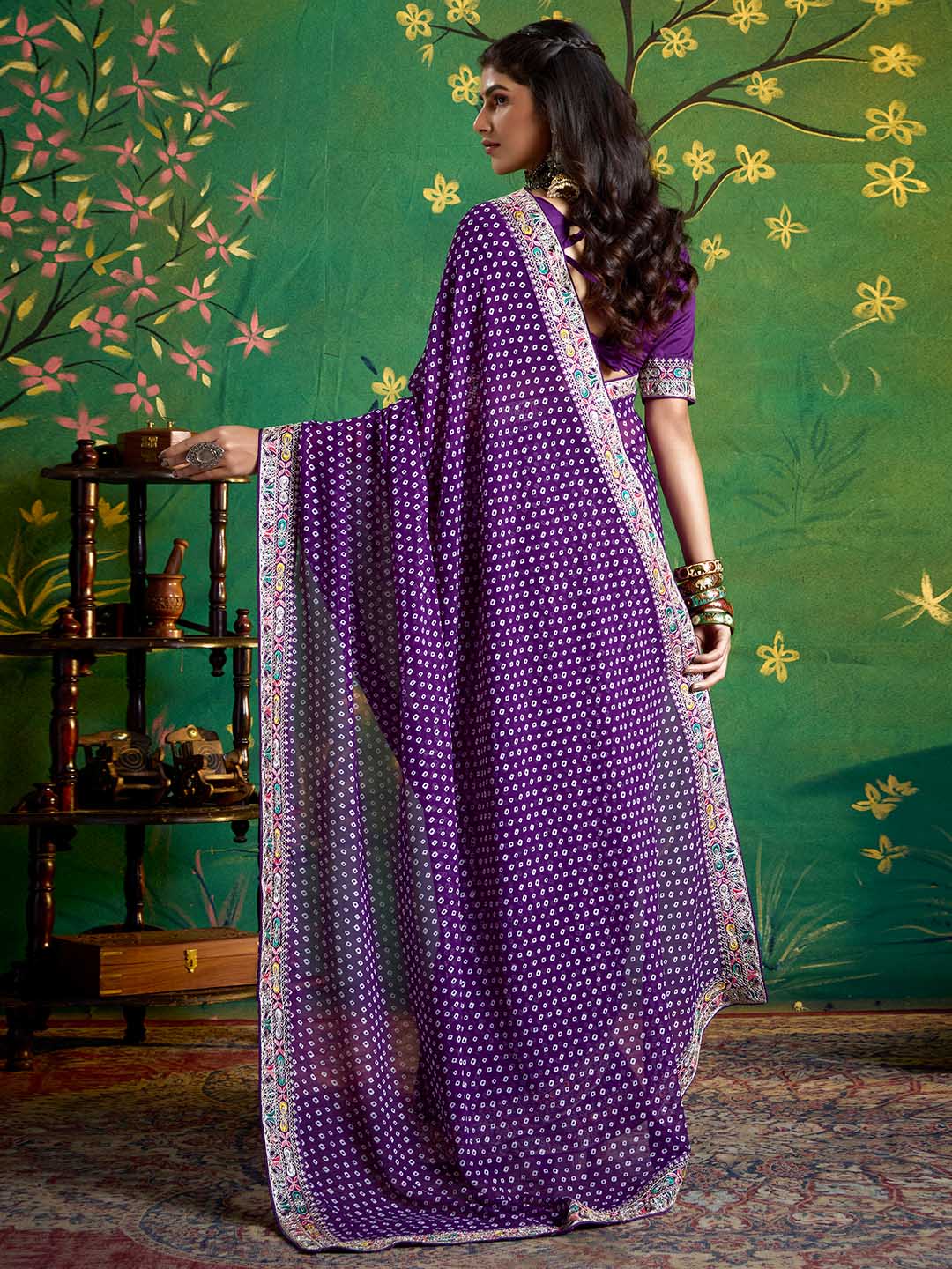 Bandhani Print Georgette Saree