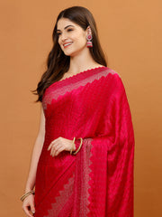 Stone Work Chinon Woven Saree