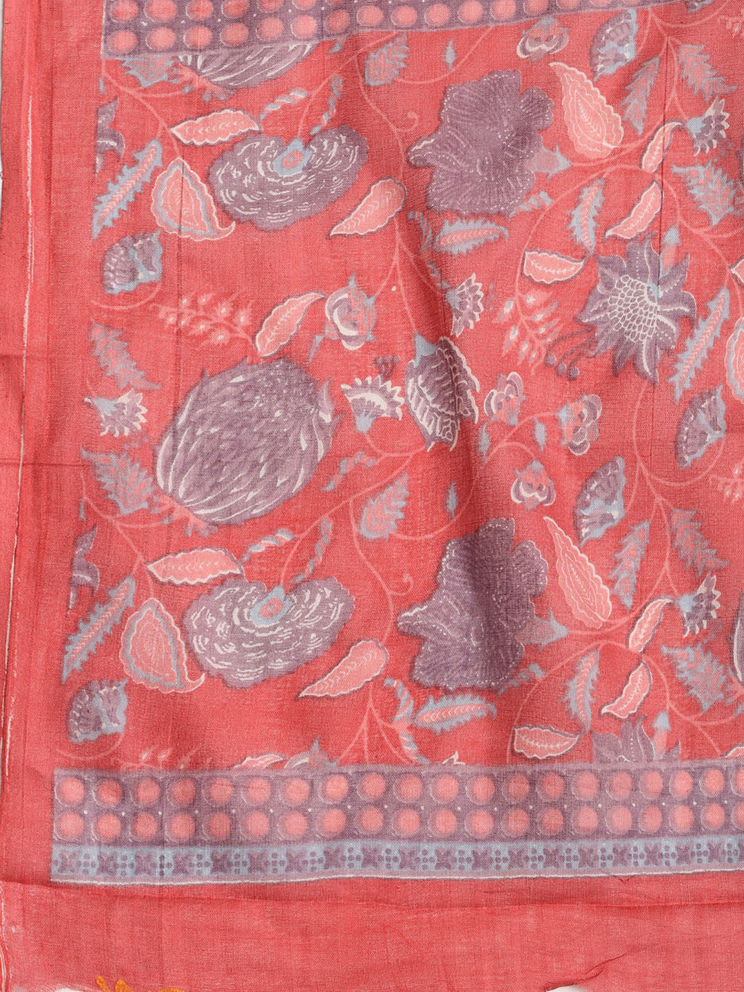 Printed Cotton Blend Unstitched Suit With Dupatta