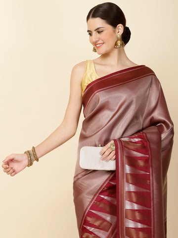 Brocade Zari Jaal Woven Handloom Saree