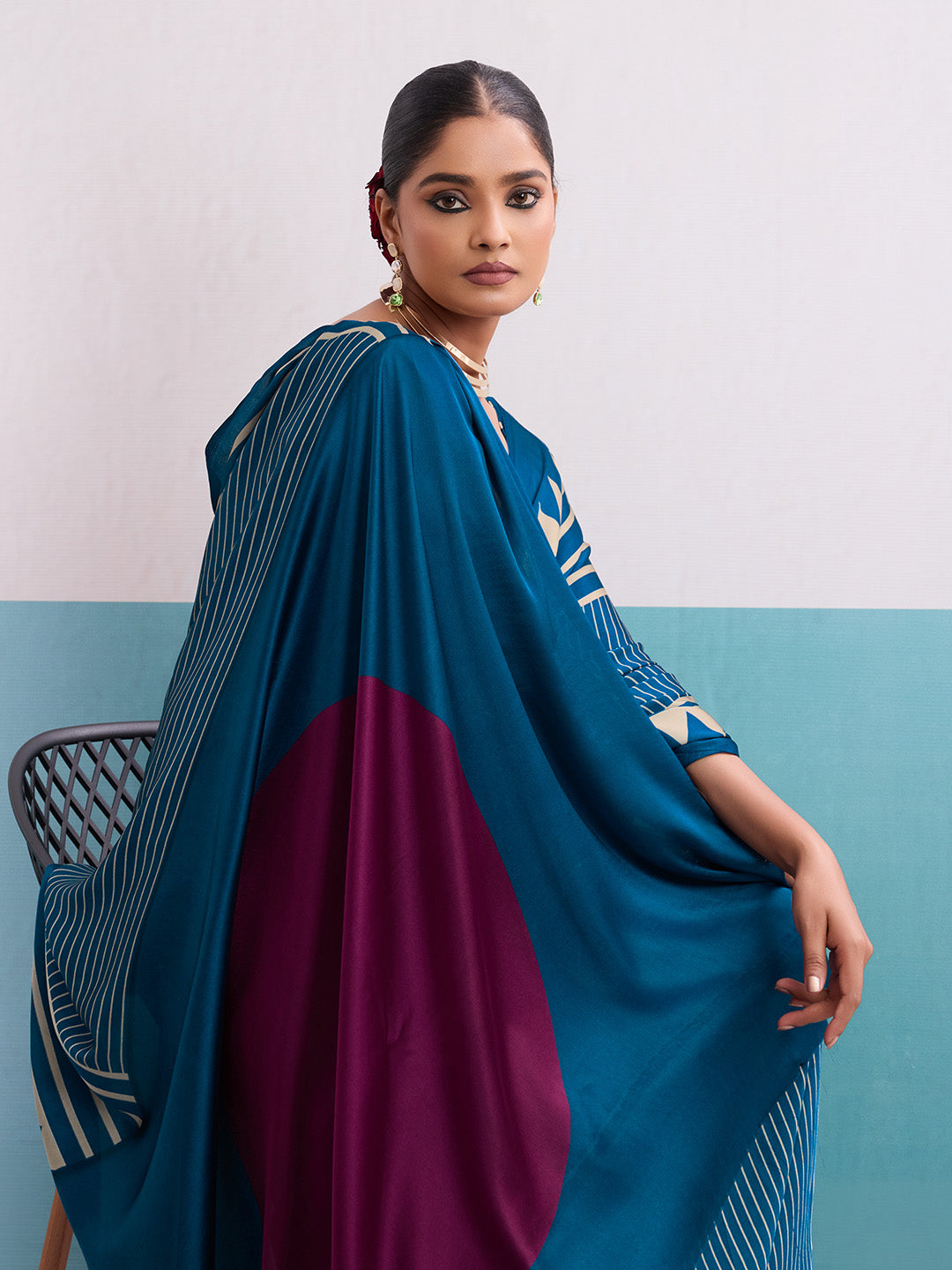 Printed Satin Saree